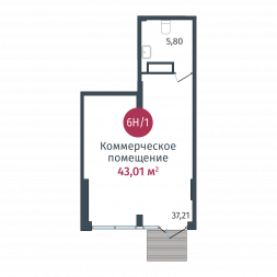 Коммерческое помещение, №6Н/1 43.01 м²